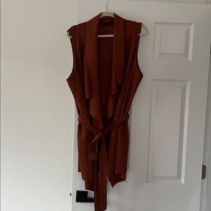 Waterfall Neck Belted Vest Coat